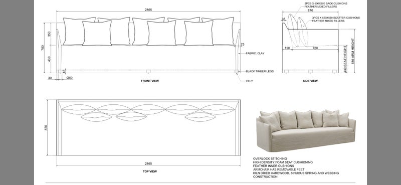 MCM House 4 seater sofa and two armchairs Carousel 14