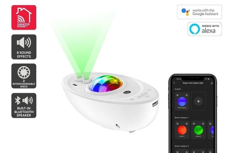 Kogan SmarterHome(TM) Aurora & Star Light Projector with Bluetooth Speaker Carousel 1