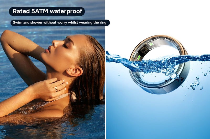 Kogan Aura Ti Smart Ring (Titanium, Rose Gold, Size 8) Carousel 5