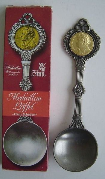 WMF Franz Schubert Gold Medallion Pewter Carousel 1