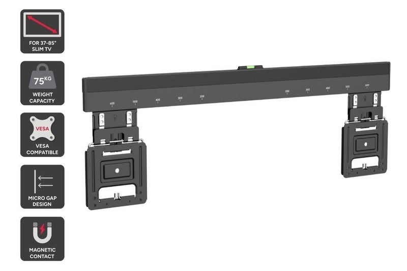 Kogan Ultra Slim Micro-Gap Fixed TV Wall Mount for 37" - 85" TVs (Black) Carousel 1