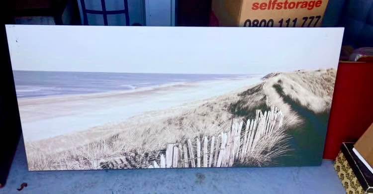 Very large art work print Beach Scene Carousel 5