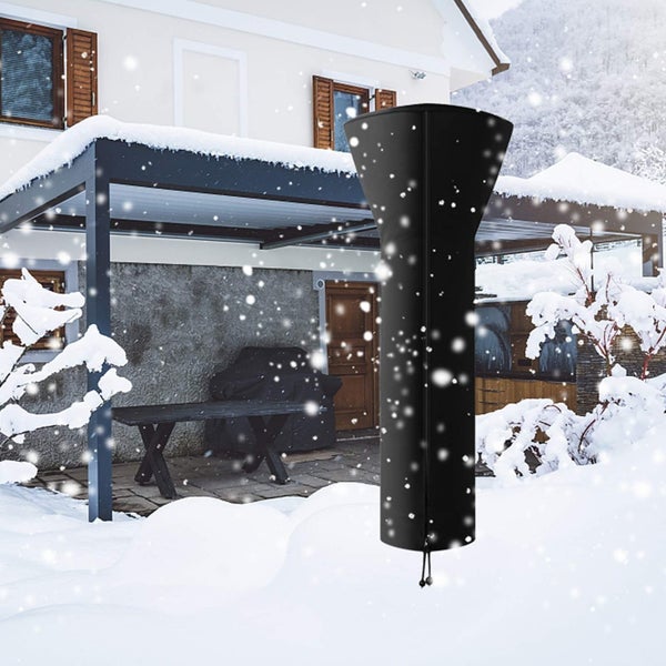 Full Length Patio Standup Outdoor Round Heater Covers With Zipper Black Free Carousel 1