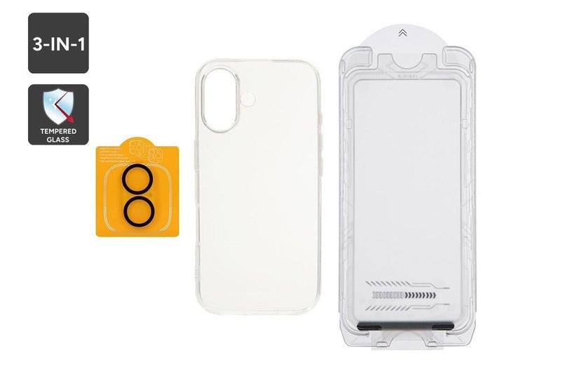 Ultimate 3-in-1 Protection Kit for iPhone 16 (Screen / Lens Protectors and... Carousel 1