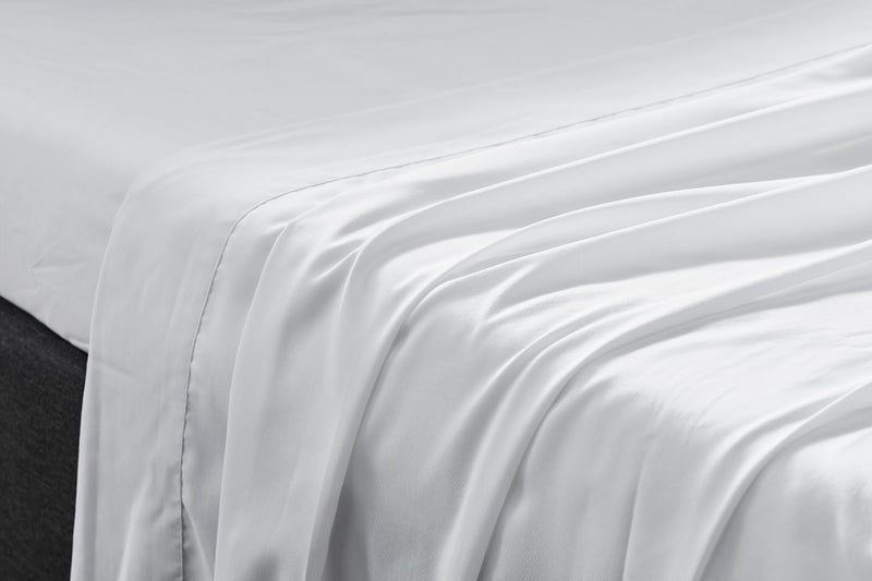 Ovela 100% Natural Bamboo Bed Sheet Set (White, King Single) Carousel 2