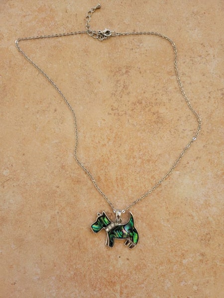 Super Cute Paua Scottie Dog Pendant And Chain Carousel 2