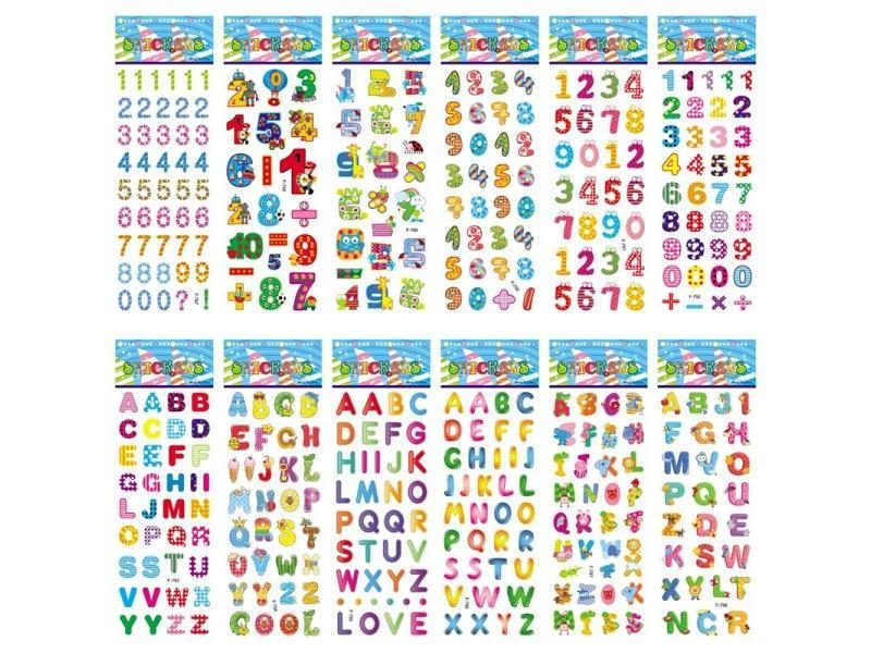 12 Sheets/Pack Kids 3D Puffy Bulk Cartoon Zoo/Fruit Stickers For Birthday Gift Carousel 4