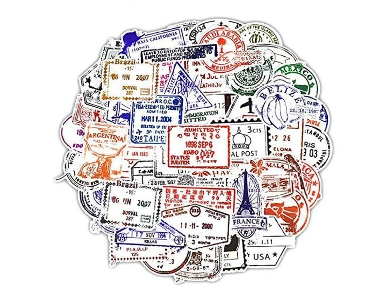 10/30/50PCS Mixed Transparent Postmark Stickers DIY Skateboard Fridge Guitar Carousel 2