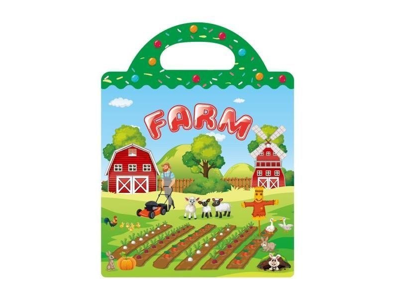 Hot New Children Scene Stickers DIY Hand-on Puzzle Sticker Books Reusable Carousel 1