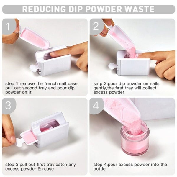 Portable Dipping Powder Recycling Tray Nail Art Tools Carousel 2