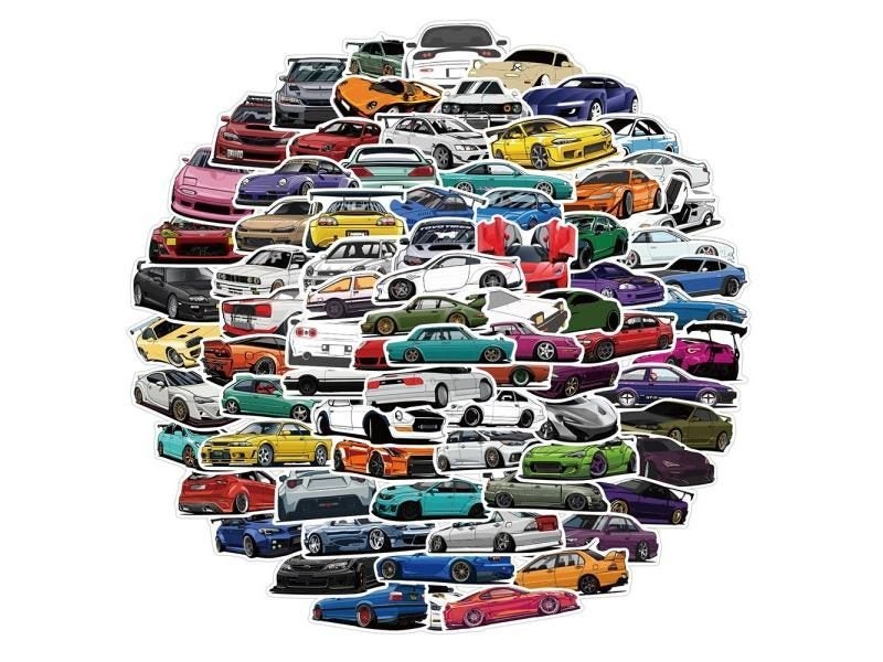 10/30/50/100PCS JDM Retrofit Racing Sticker For Various Items Carousel 2