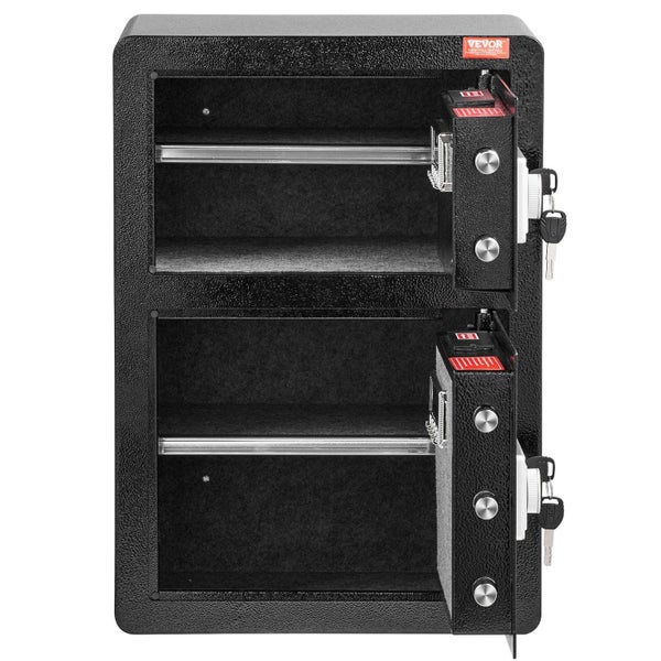 Vevor Double Door 3.5 Cu.Ft Safe Box With Key Lock Password Fireproof Bag Black Carousel 1