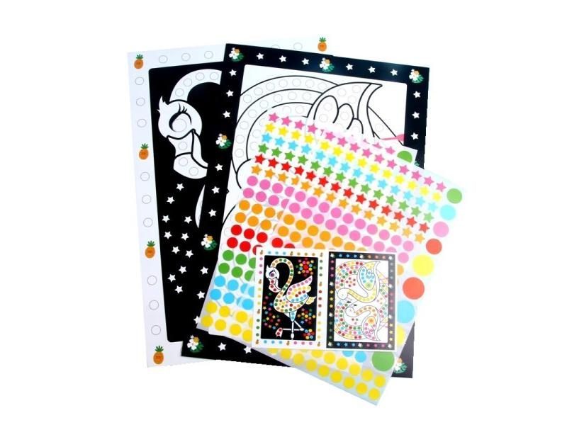 Funny Puzzle Dot Stickers For Kids Cute Cartoon Animal Drawing Mosaic Sticker Carousel 5