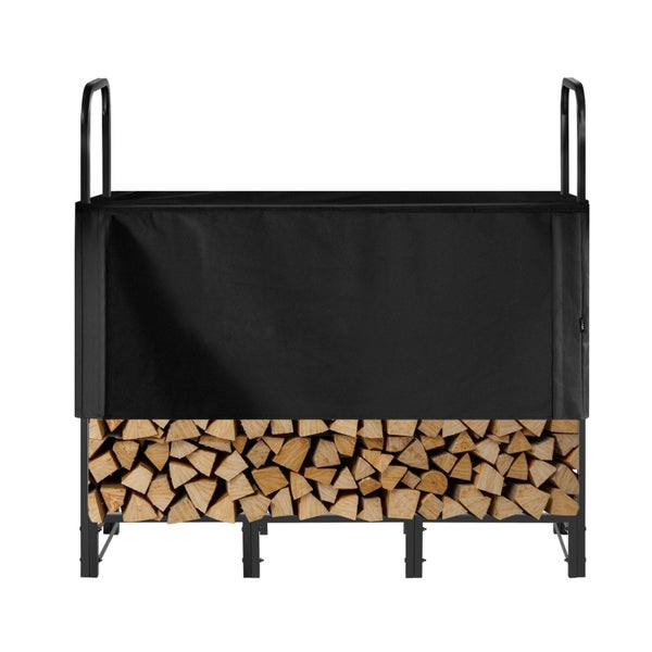 Vevor Firewood Rack With Waterproof Cover, 1.22M Outdoor Holder, 1/4 Cord Storag Carousel 1