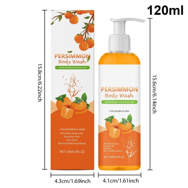Persimmon Body Wash For Old People Smell, Natural Deodorant Bar Soap 120ml Carousel 2