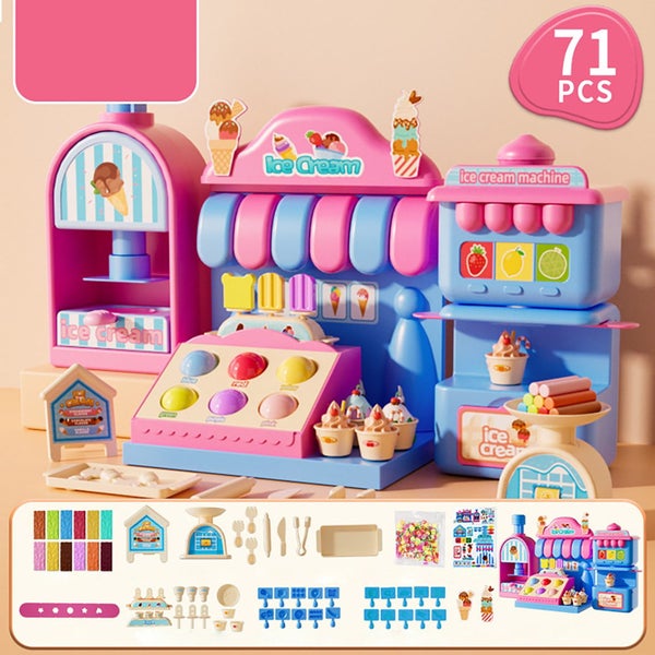 Plastic Ice Cream Toys Kids Kitchen Play Store for Toddlers Girls, Play Kitch Carousel 1