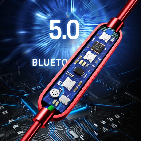 Bluetooth Headphones, 5.0 Wireless Sports Earbuds with Mic, Hanging Neck Ligh Carousel 7