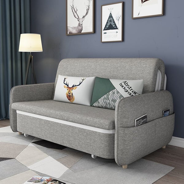 SOFA BED - DOUBLE SOFA BED WITH STORAGE- LIGHT BLUE Carousel 2