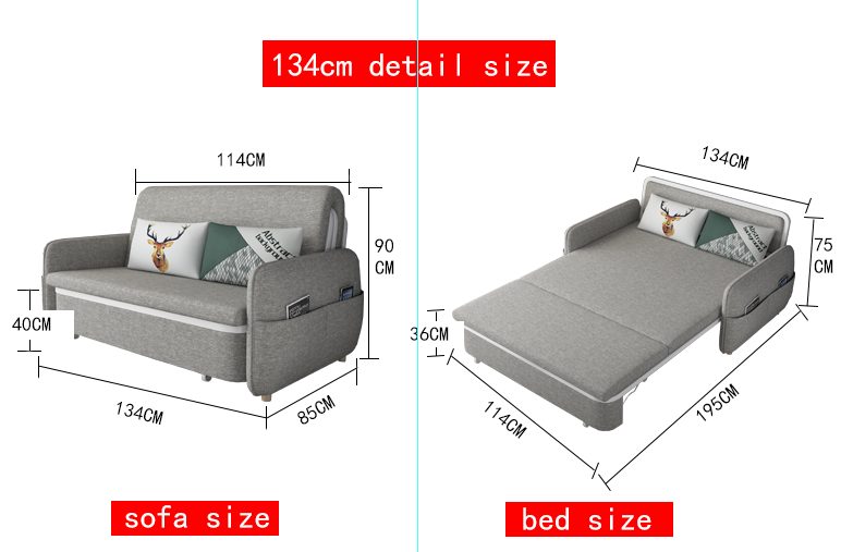 SOFA BED - DOUBLE SOFA BED WITH STORAGE- LIGHT BLUE Carousel 4