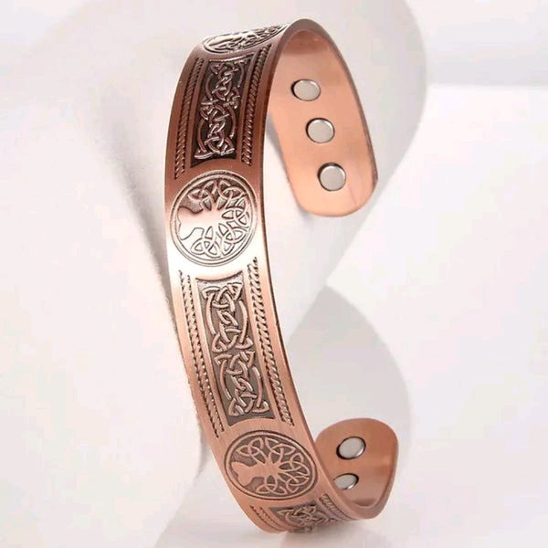 Copper Magnetic Tree of Life Bracelet – Adjustable Carousel 2