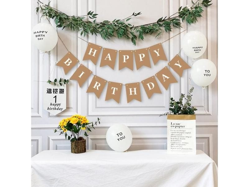New Happy Birthday Decoration Birthday Party Bunting Garland Baby Shower Carousel 1