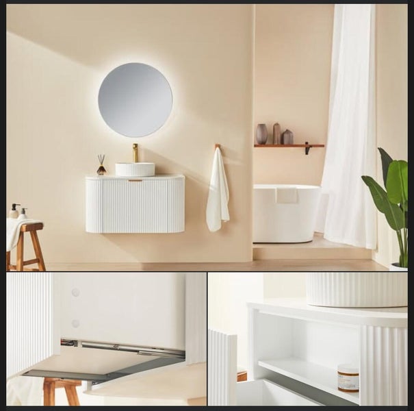 750mm curved wall hung Vanity Carousel 1