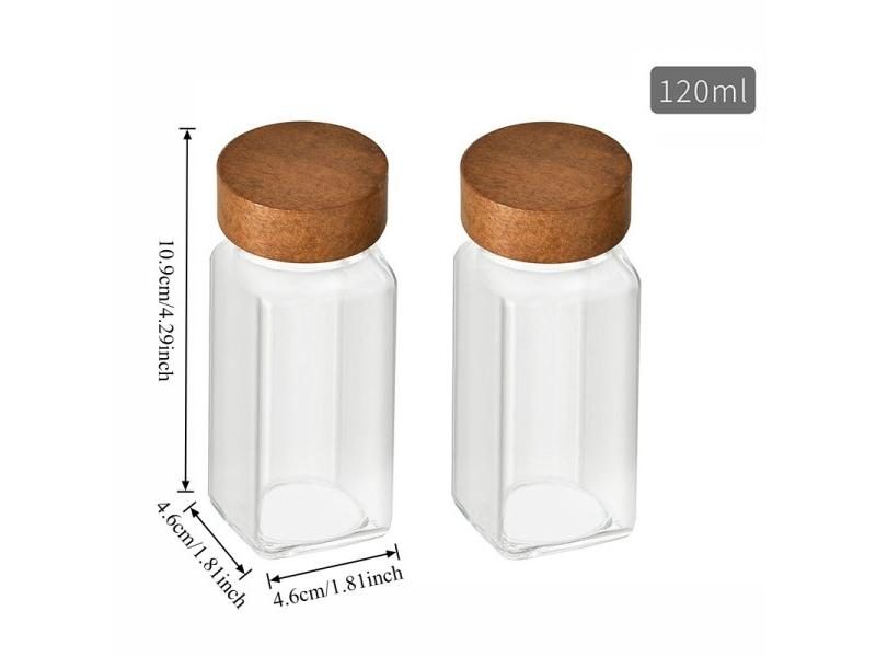 Kitchen Glass Spice Bottle Barbecue Seasoning Bottle With Lid Salt And Pepper Carousel 1