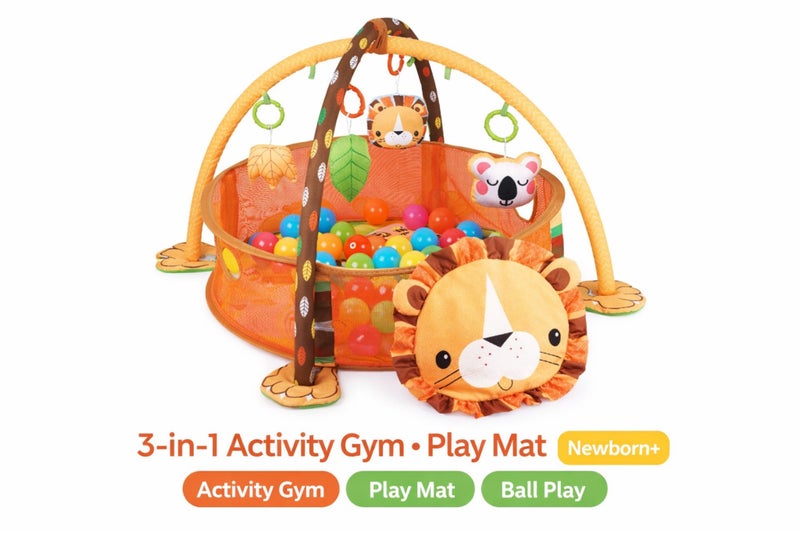 3-in-1 Baby Activity Gym & Play Mat with Balls – Newborn+ Carousel 1