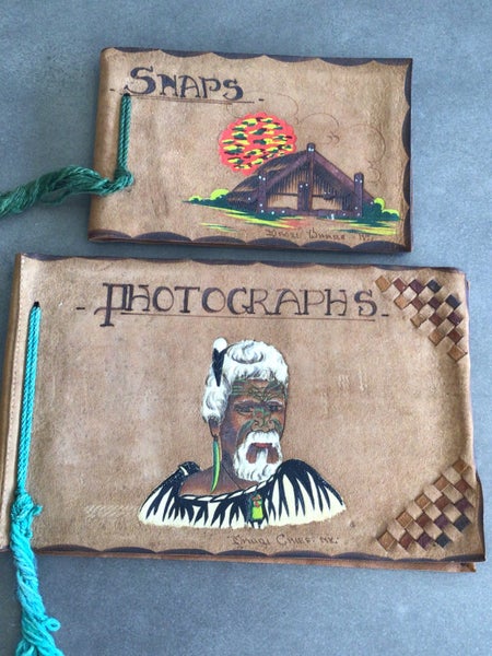 Vintage Kiwiana Leather Covered Photograph Albums Carousel 1