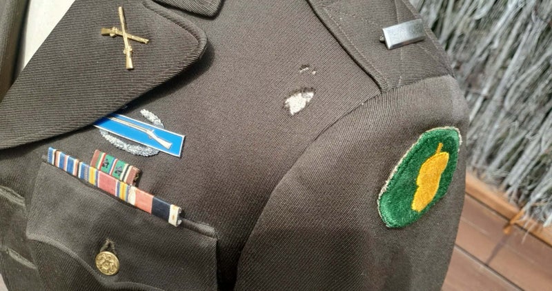 US WWII Officers jacket 1942 Named to LT GEIGER 87th. Infantry Div. Carousel 9