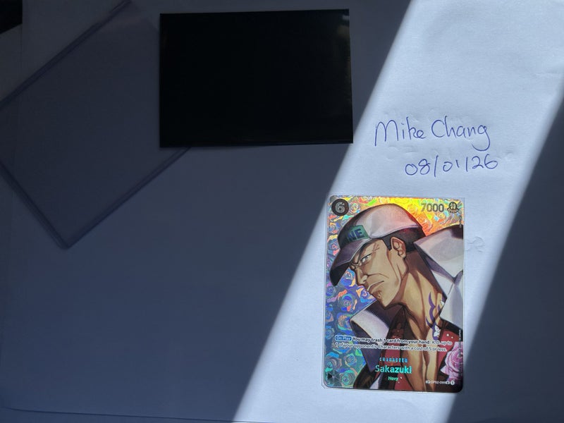 Sakazuki SP, Kingdom of Intrigue. Mint, Super Rare, Foil, One Piece. Carousel 2