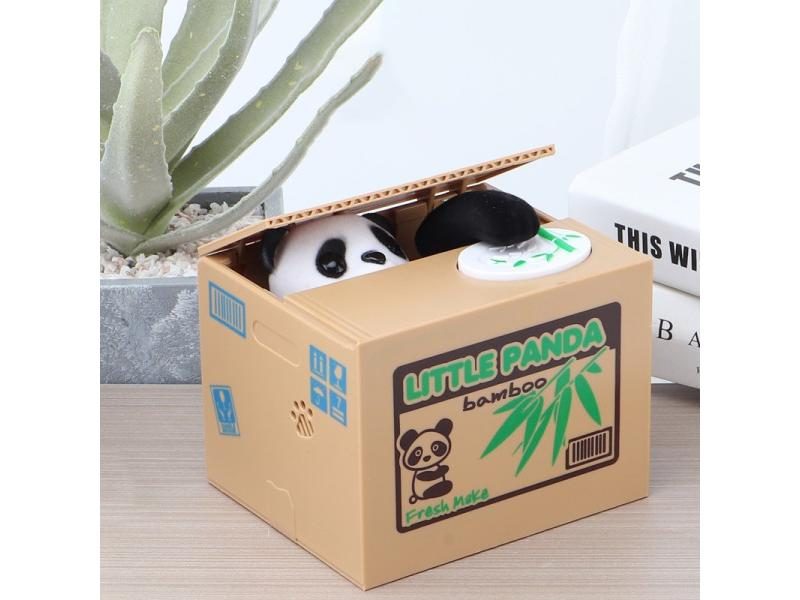 Creative Animal Saving Jar Electronic Money Bank Stealing Money Panda Carousel 1