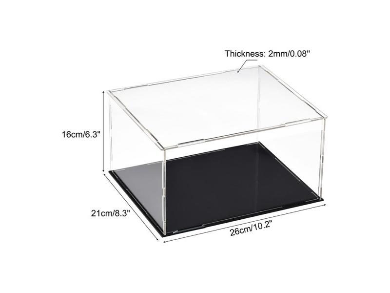 Clear Acrylic Display Case Box Dustproof Storage Countertop Box Protection Carousel 1