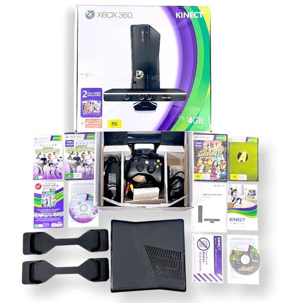 XBox 360 Slim 250GB (SILVER RIM + KINECT) *COMPLETE BOX SET* (FAMILY GAMING O... Carousel 1