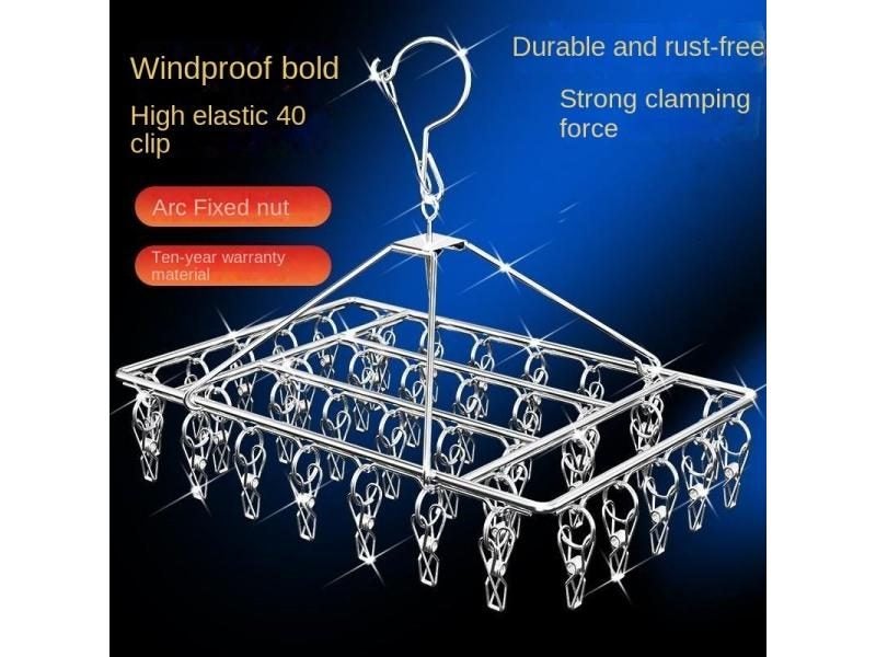 Stainless Steel Hanger Clip Model Clothes Hanger Drying Socks Artifact Socks Carousel 1