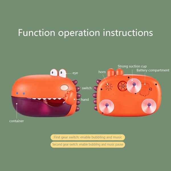 Toys for Kids Ages 4-8 Bath Toys Toddler Bath Bubble Machine Bathtub Toy Dino Carousel 6