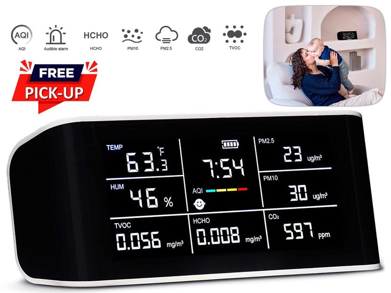Air Quality Monitor Indoor Pollution Tester (Over Stocked) Carousel 1