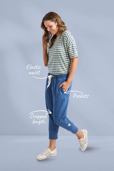 Elm Brunch Pants Denim Look Blue Carousel 2