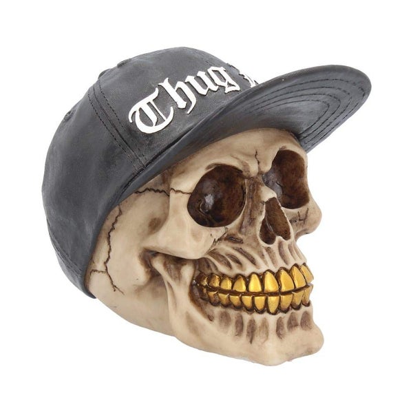 Thug Life Skull with Gold Teeth and Baseball Cap Figurine 15.8cm Carousel 7