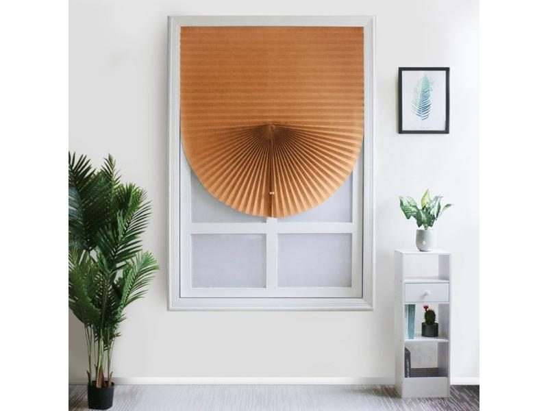 1PC Self-Adhesive Non-Woven Pleated Blinds Folding Curtains For Kitchen Balcony Carousel 1