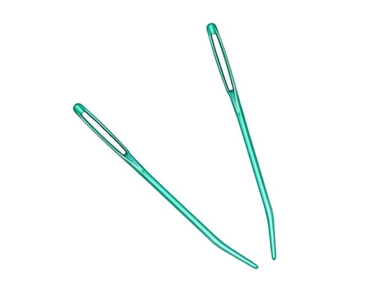 2pcs Aluminium Large-eye Bent Tip Tapestry Darning Needles Knitting For Carousel 1