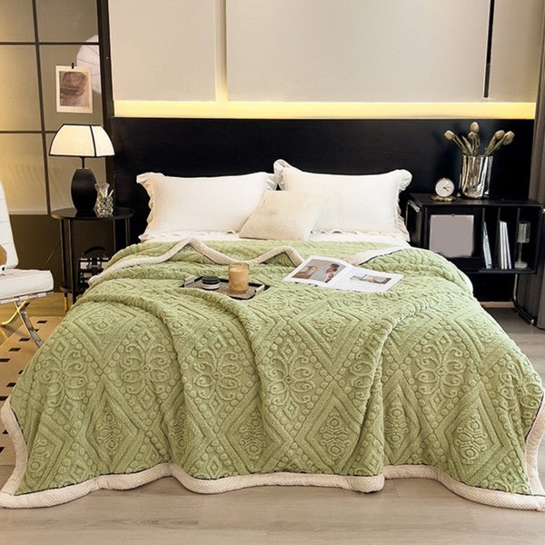 Flannel Fleece Throw Blankets for Bed Sofa Couch, Soft Warm Plush Blanket, Co Carousel 1