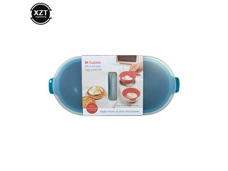 Household Microwave Egg Poacher Food Grade Cookware Double Cup Egg Boiler Carousel 1