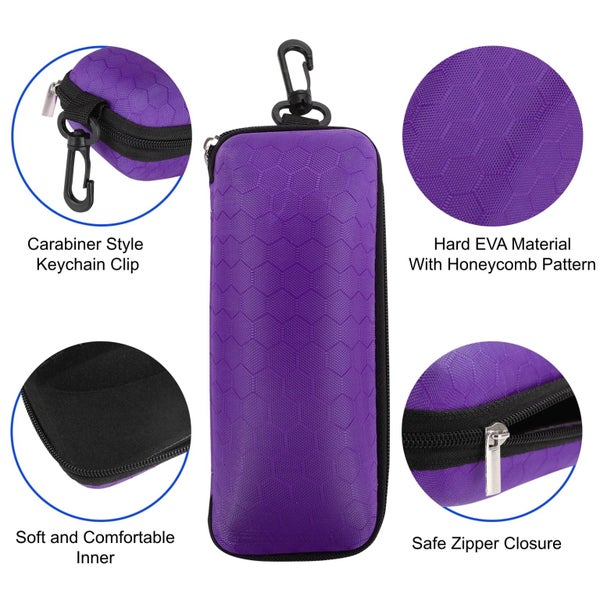Sunglasses Case, Hard EVA Eyeglass Protector, Portable Zipper Glasses Box wit Carousel 2