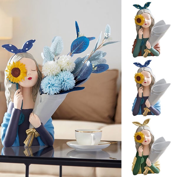 Vase Flower Vases Decor Resin Flower Pot Modern Unique Nordic Art Style Decor Carousel 4