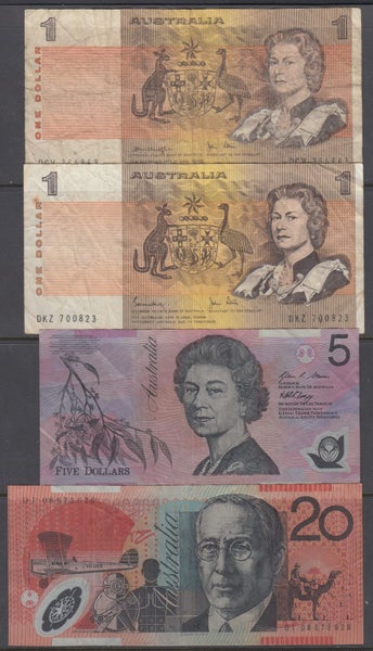 AUSTRALIA BANKNOTES (x4) $27 FACE VALUE Carousel 1