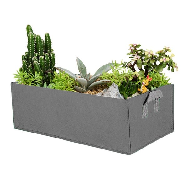 Fabric Raised Garden Bed Rectangle Breathable Planting Container Bag Gray 60X Carousel 1