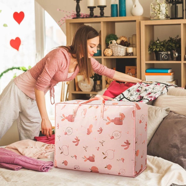 Clothes Storage Moving Bags,Foldable Thick Fabric Blanket Storage Bags,Storag Carousel 5