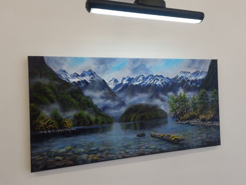 Driftwood Log Lakeside Fiordland - Caley Hall - Original Painting Carousel 13