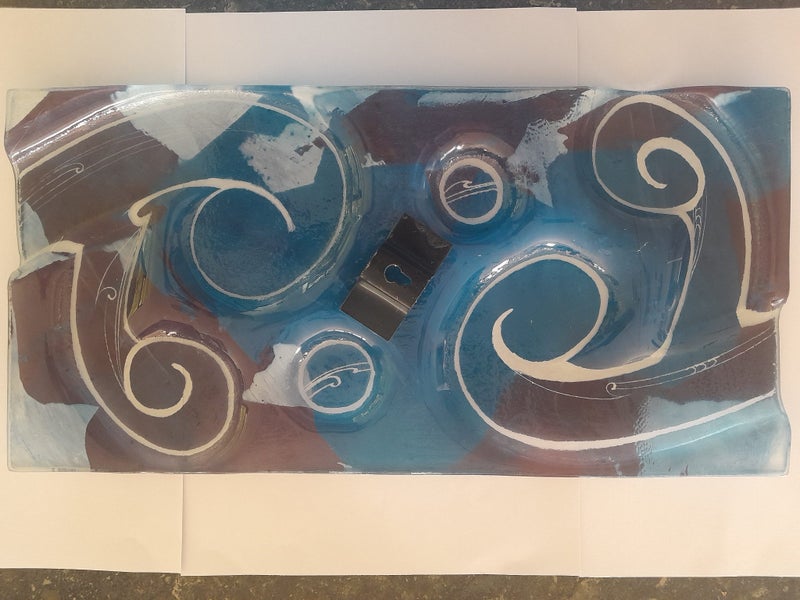 Glass Art Fronds Blue 390mm Long 195mm Wide Carousel 2